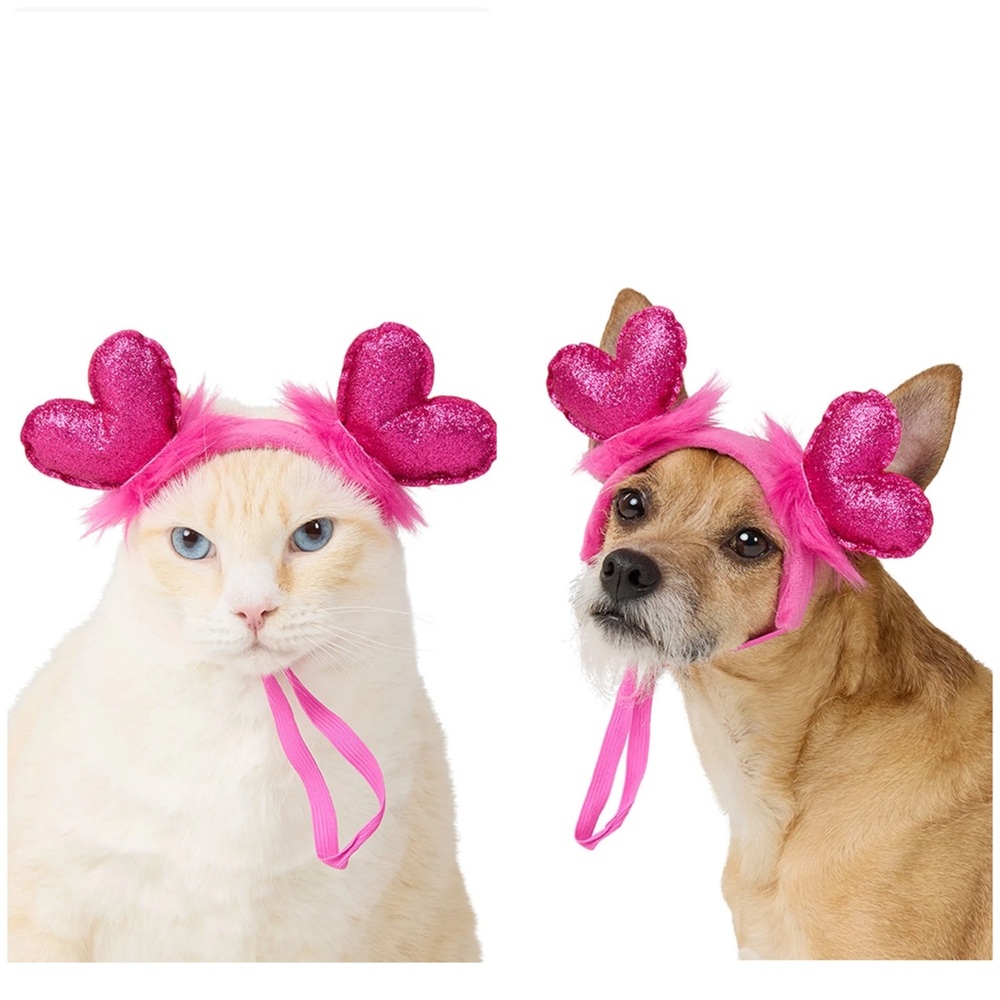 NWT Whisker City Dog / Cat Heart Valentines Headband OSFA
